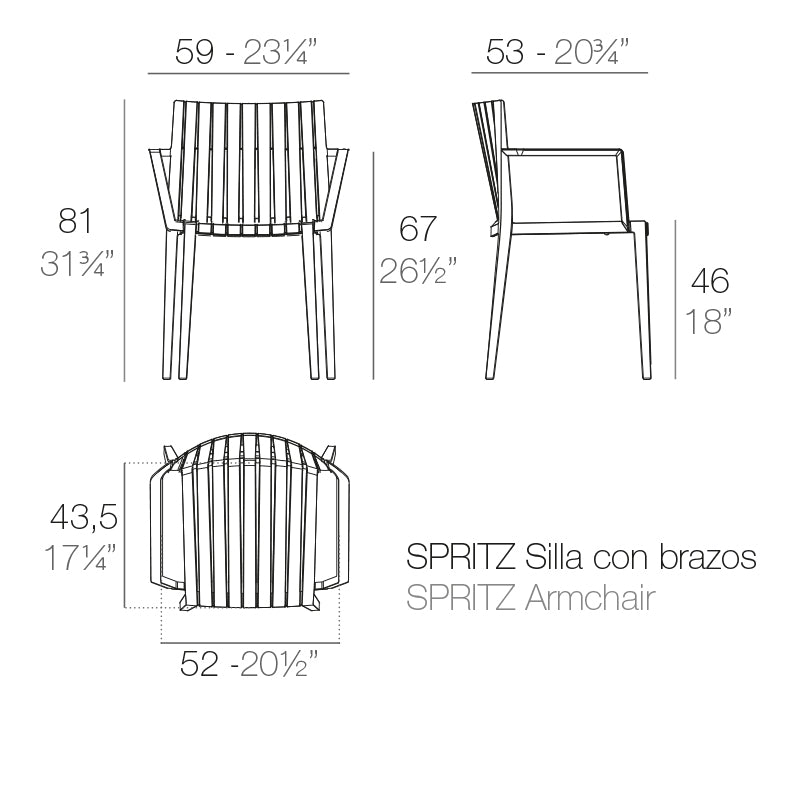 SPRITZ Silla con descansa brazos