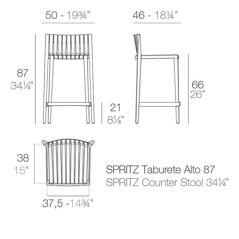 SPRITZ counter stool 50x46x87