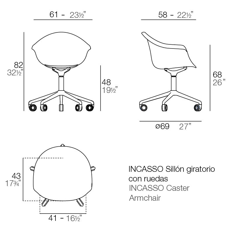 INCASSO - Giratoria con ruedas