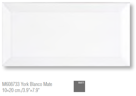 York Blanco Mate 10×20cm / 3.9"×7.9"