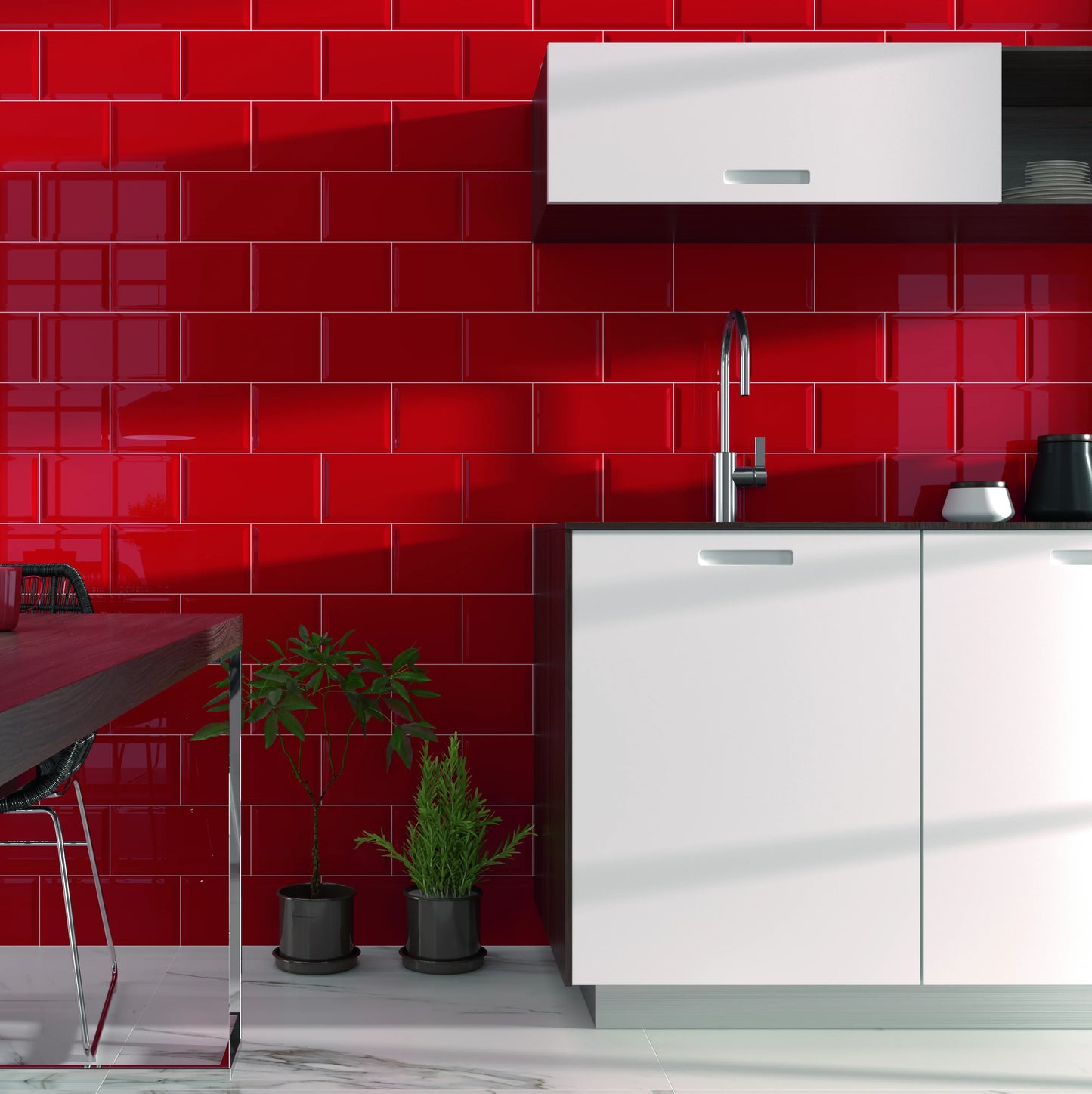 Harlem Rojo Brillo 15×30cm / 5.9"×11.8"