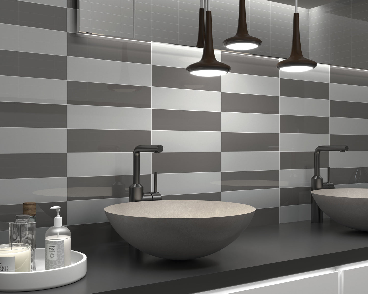 Voga Gris Claro Brillo 7.5×30cm / 3"×11.8"