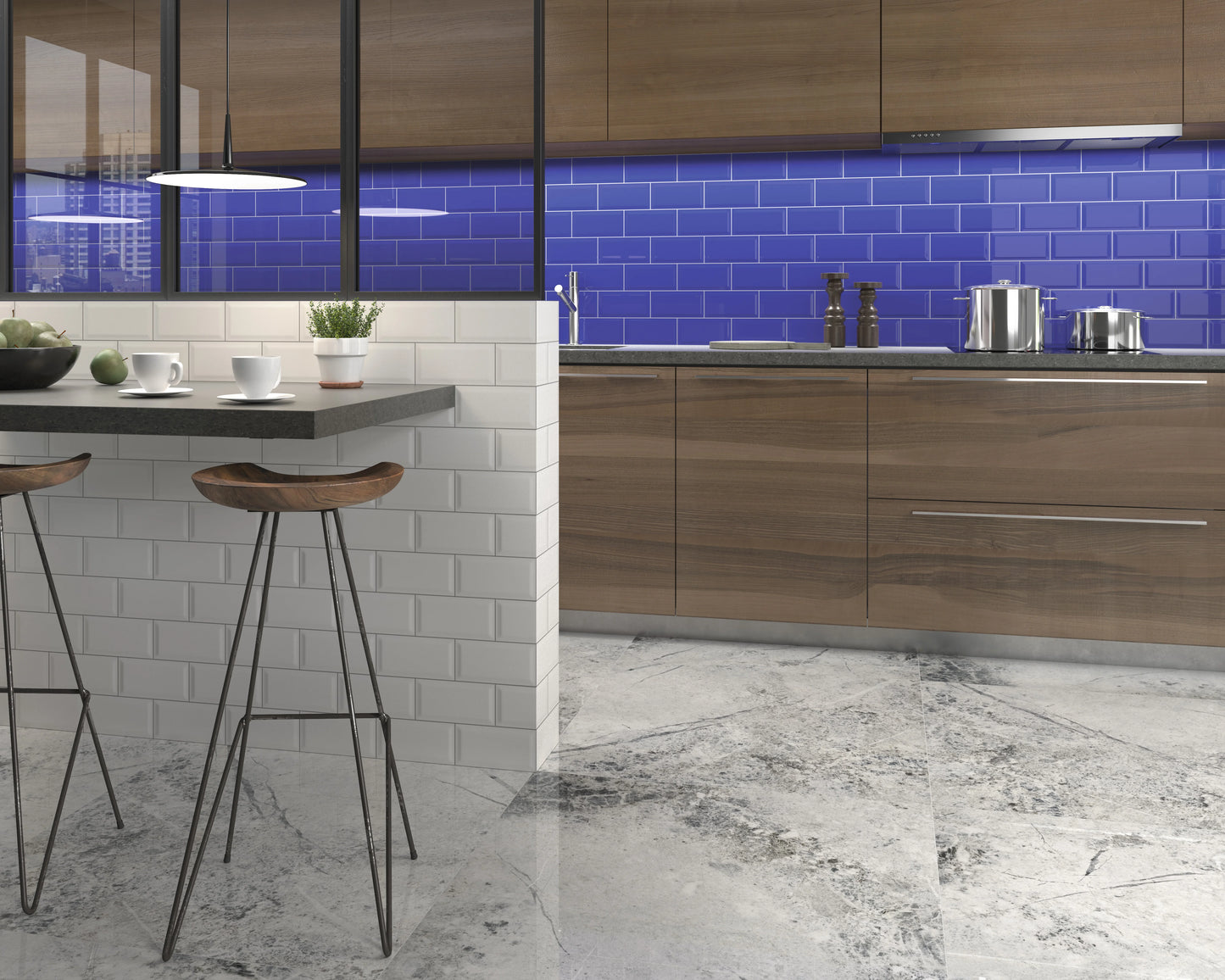 York Azul Brillo 10×20cm / 3.9"×7.9"