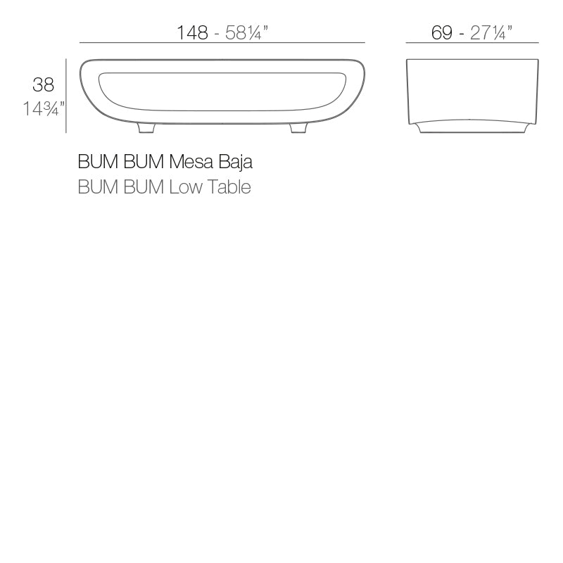 BUM-BUM COFFEE TABLE 148x68x38