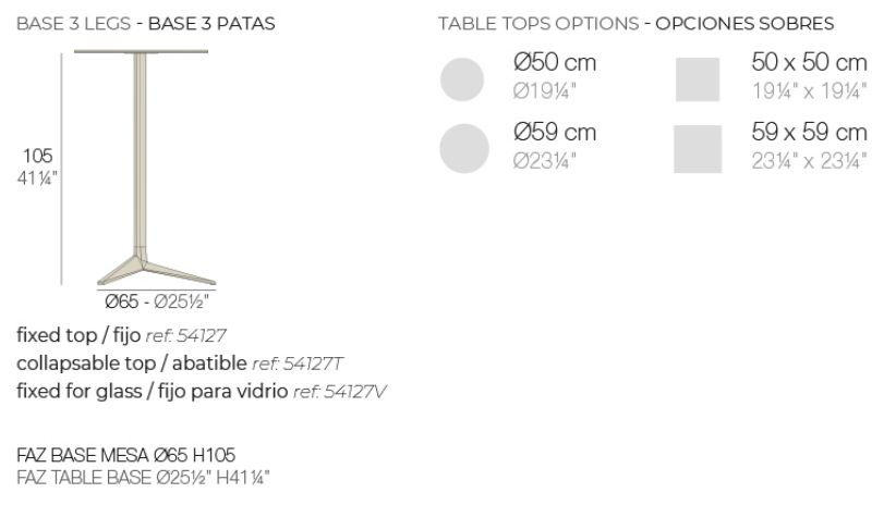 FAZ TABLE BASE H:105cm