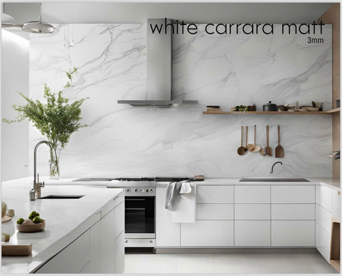 White Carrara Glossy 122x244cm / 48.03”x96.06”