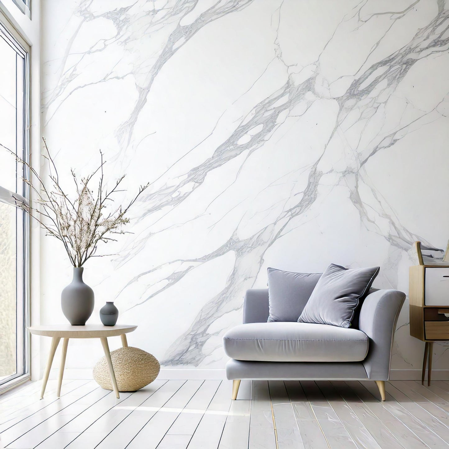 White Carrara Glossy 122x244cm / 48.03”x96.06”