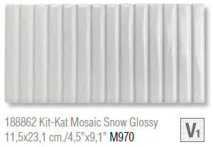 Kit-Kat Mosaic Snow Glossy 11.5x23.1cm /4,5”x9,1”