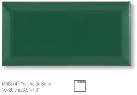 York Verde Brillo 10×20cm / 3.9"×7.9"